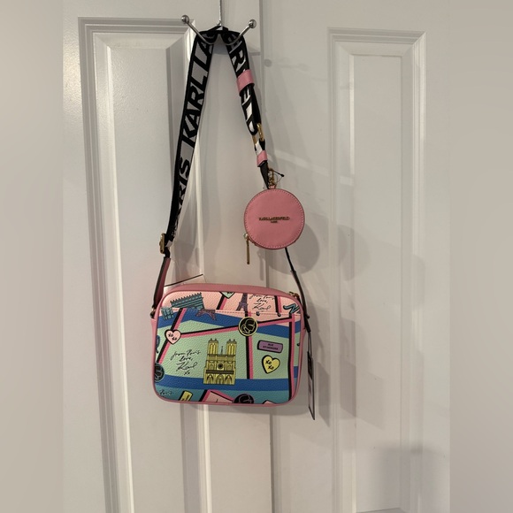 Karl Lagerfeld Multicolor Crossbody Bag With Coin Wallet NWT - Picture 3 of 14